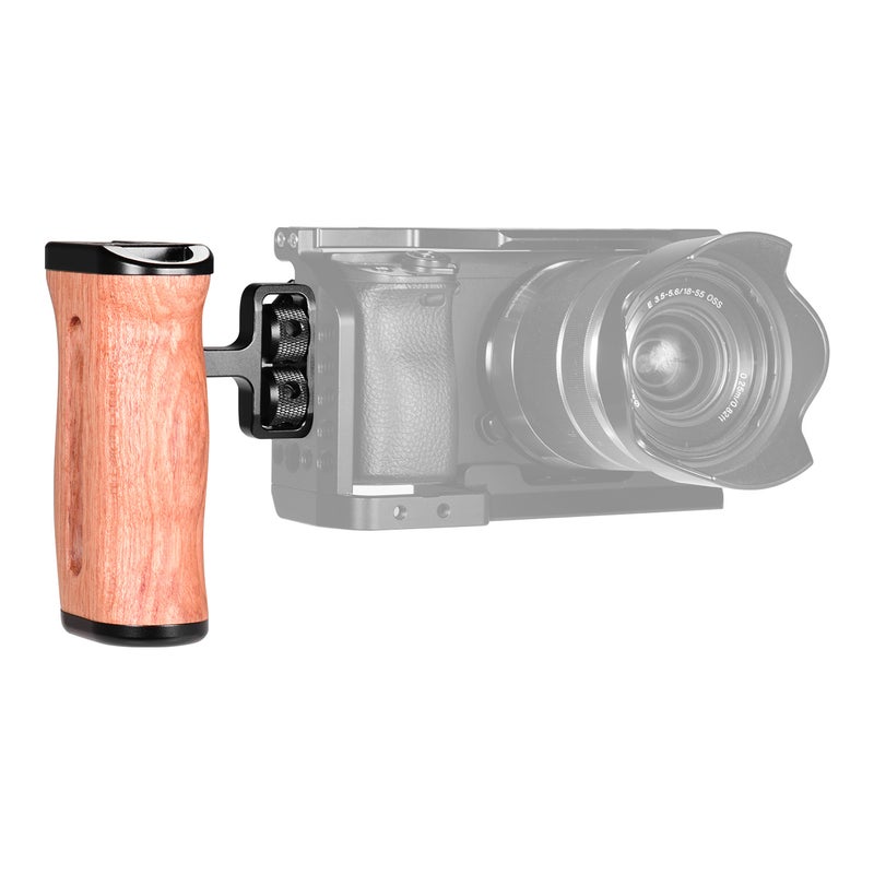 Universal Camera Cage Hand Grip With Cold Shoe Mount Brown