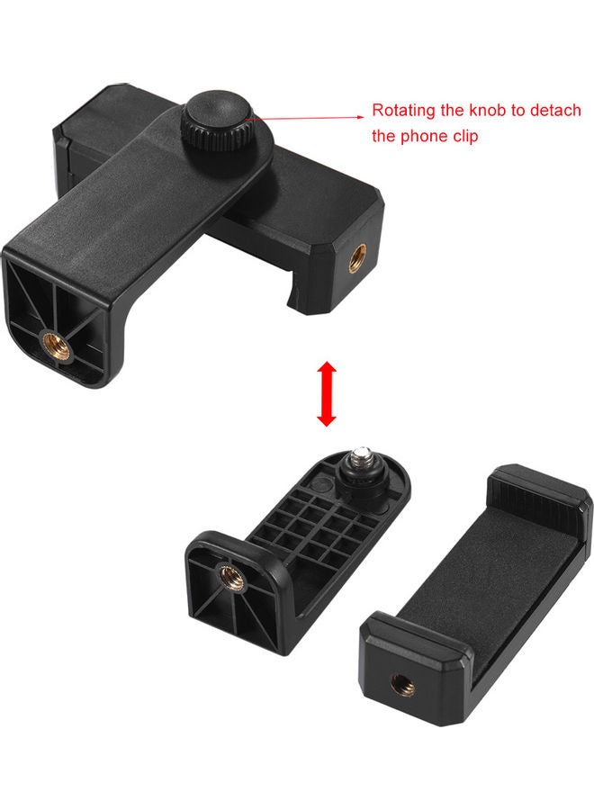 Adjustable Phone Holder Clip Bracket Black