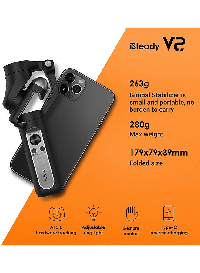 2800.0 mAh 3-Axis Handheld Professional Video Stabilizer with Grip Black