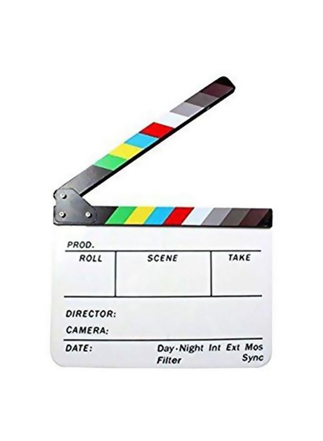 Clapboard Dry Erase Director Film Movie Clapper Board Slate Multicolour