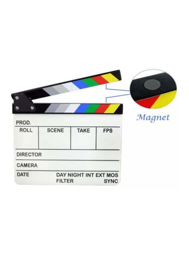 Clapboard Dry Erase Director Film Movie Clapper Board Slate Multicolour