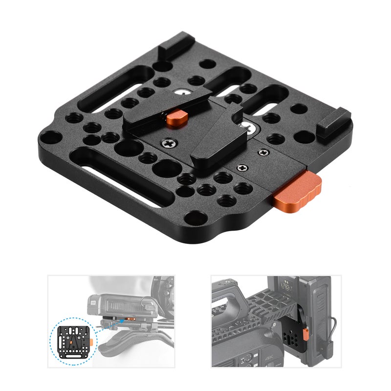 V-Lock Quick Release Plate For V-Mount Battery Orange/Black