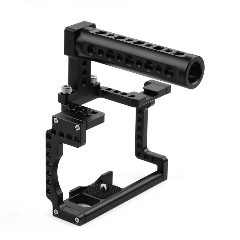 Camera Cage with Grip Handle Aluminum Alloy Black