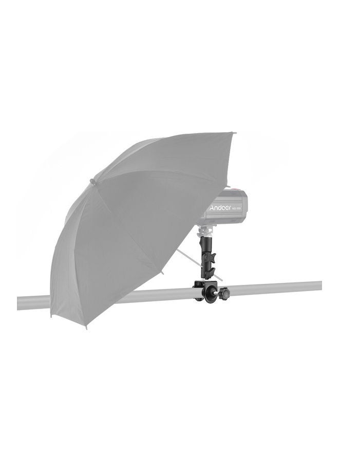 Multi-functional C-Clamp Clip Mount and Light Stand Mount Bracket with Umbrella Reflector Holder For Studio Photography Black