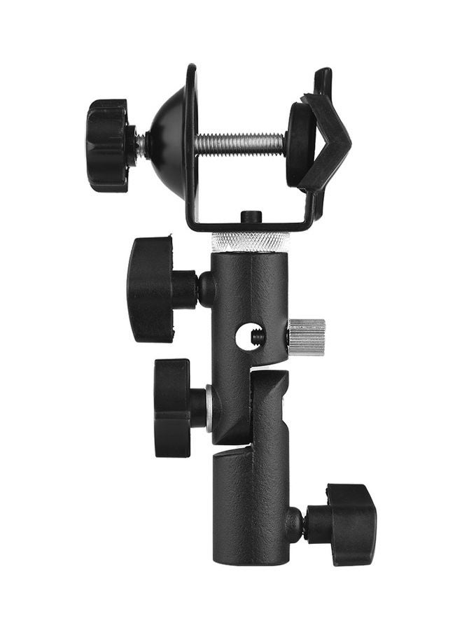 Multi-functional C-Clamp Clip Mount and Light Stand Mount Bracket with Umbrella Reflector Holder For Studio Photography Black