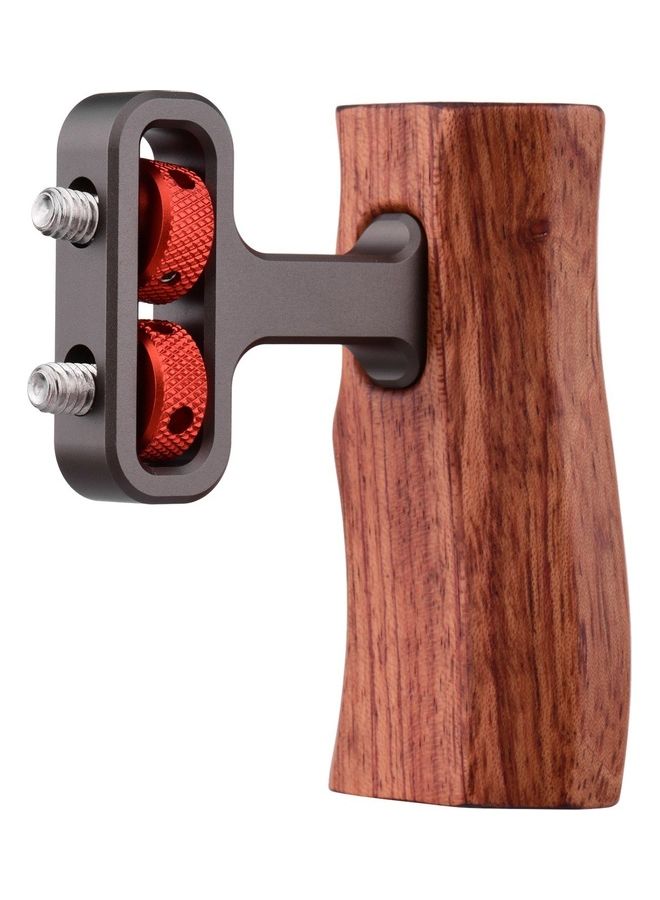 Wooden Handle Side Hand Grip Universal Camera Cage Brown