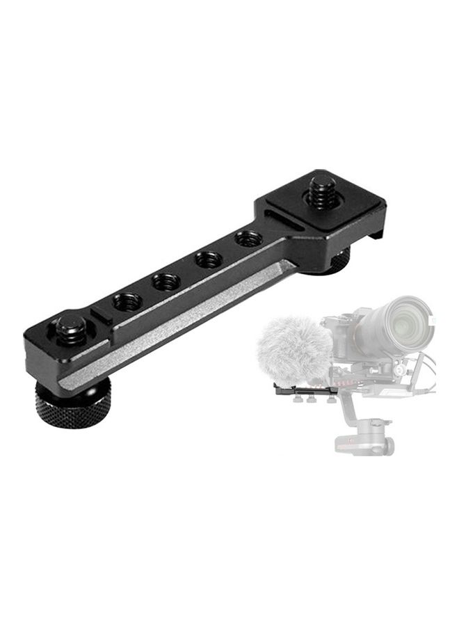 Gimbal Extension Plate Bracket Aluminum Alloy Cold Shoe Mount Bar Black