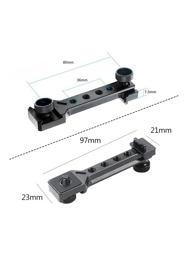 Gimbal Extension Plate Bracket Aluminum Alloy Cold Shoe Mount Bar Black