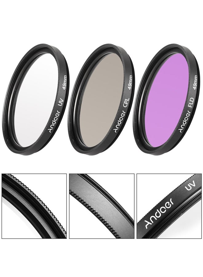 Camera Lens Filter Kit Black/Purple/White