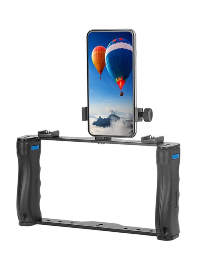 Professional Dual Smartphone Bracket Holder Black/Silver