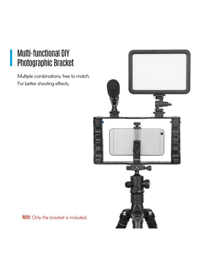 Professional Dual Smartphone Bracket Holder Black/Silver