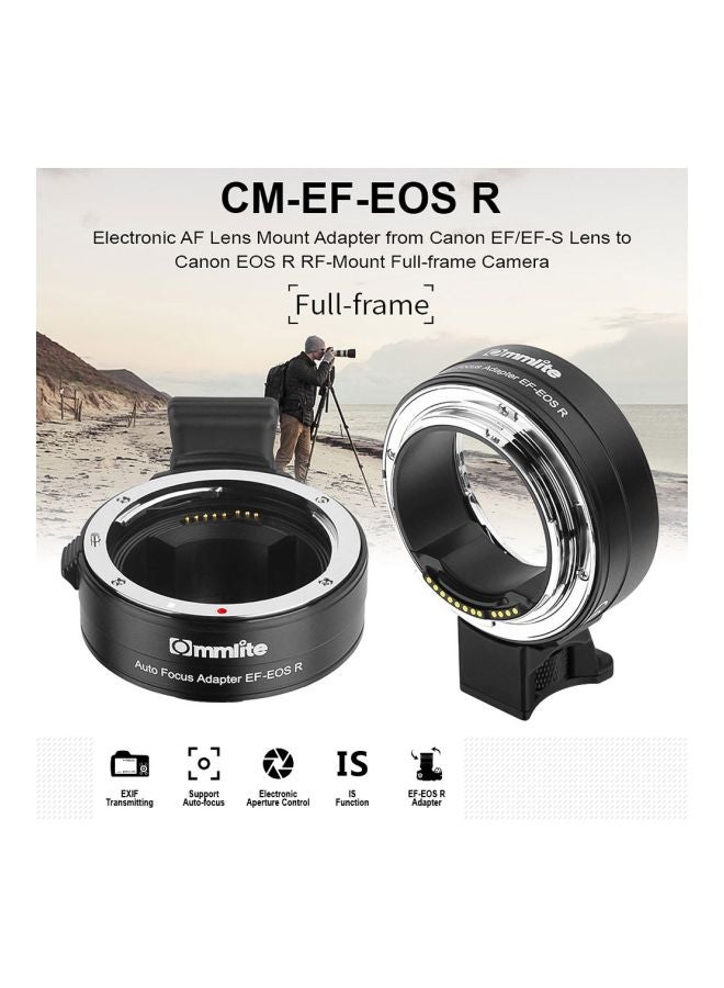 Adapter Ring For Canon EOS R RF-Mount Full Frame Camera Black