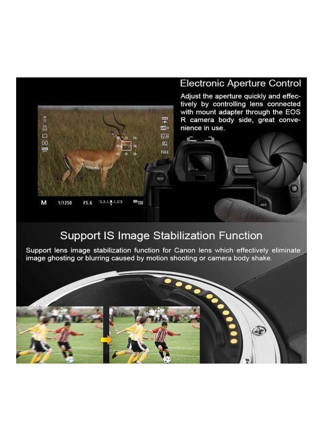 Adapter Ring For Canon EOS R RF-Mount Full Frame Camera Black