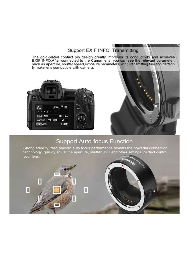 Adapter Ring For Canon EOS R RF-Mount Full Frame Camera Black