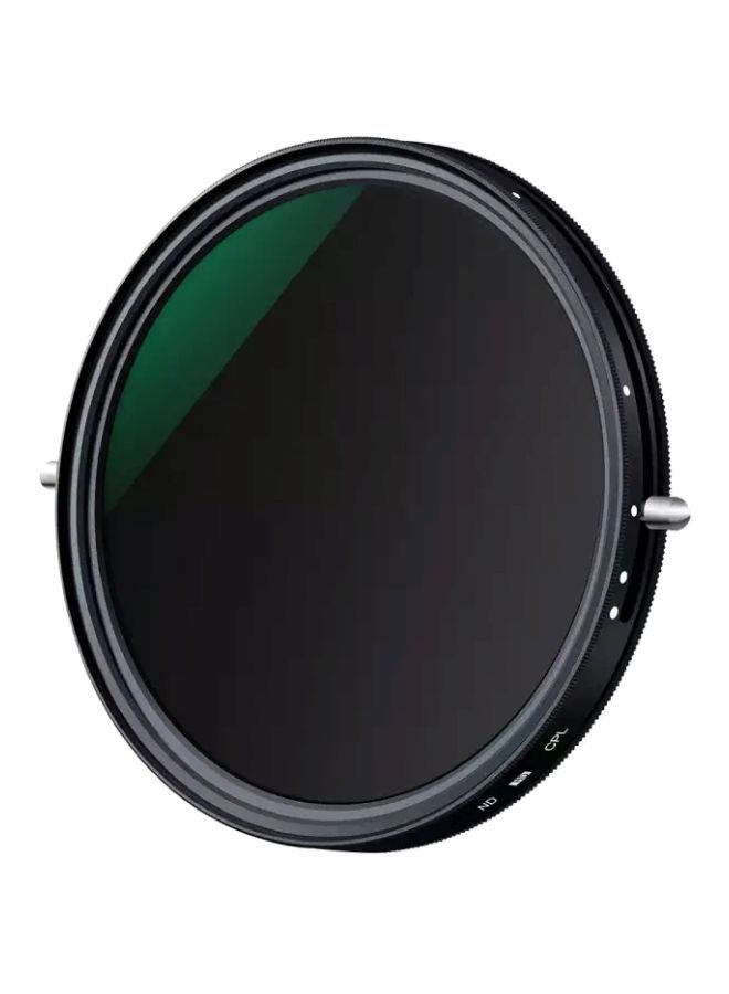 2-in-1 Variable Adjustable ND Filter For Canon/Sony/Nikon Camera Lens Black