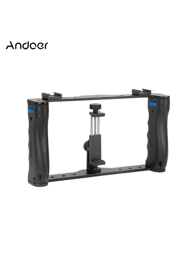 Professional Dual Handheld Smartphone Photographic Bracket Black