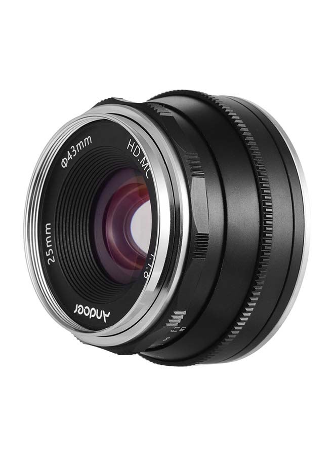 25mm F1.8 Manual Focus Lens 5.5x3.8cm Black