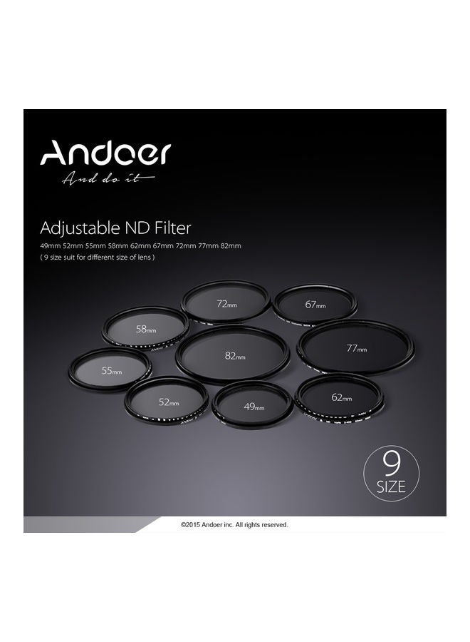 55mm ND Fader Neutral Density Adjustable ND2 To ND400 Variable Filter For Canon Nikon DSLR Camera Multicolour