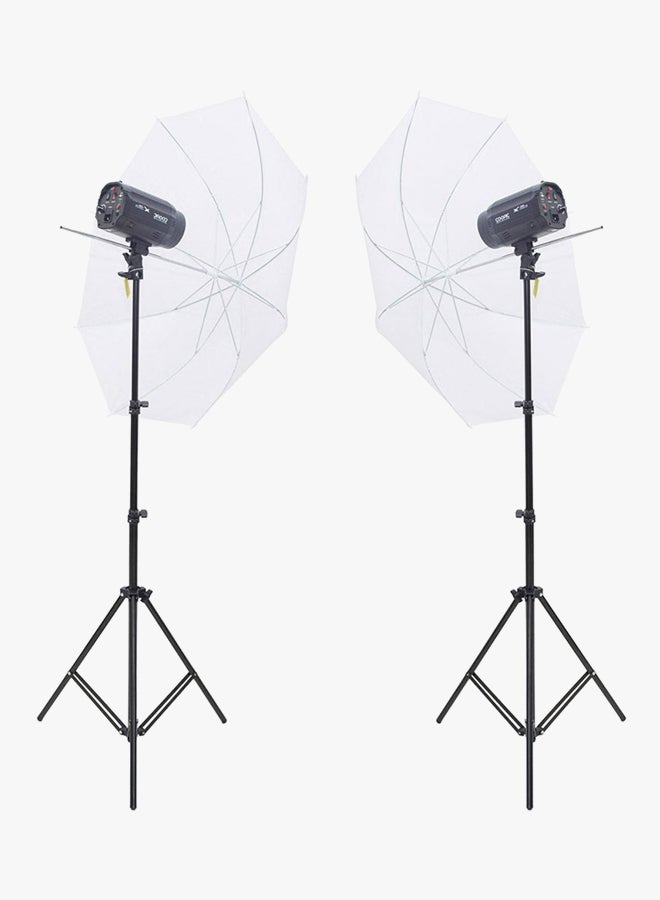 X-250 Photo Studio Strobe Flash Light Full Kit Black