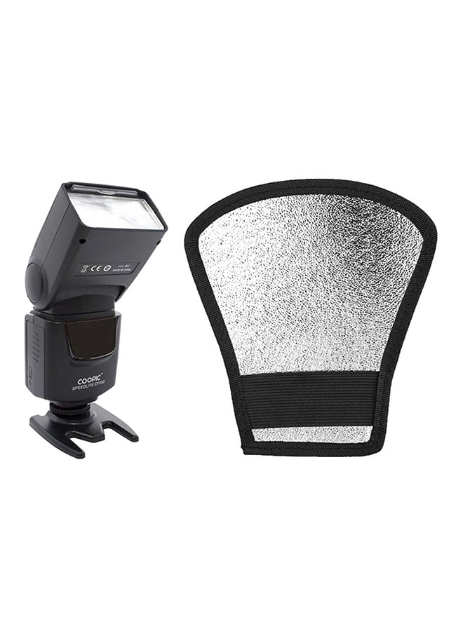 Cf550 Flash With Silver/White Diffuser Softbox Reflector For All Nikon And Canon DSLR Cameras Black