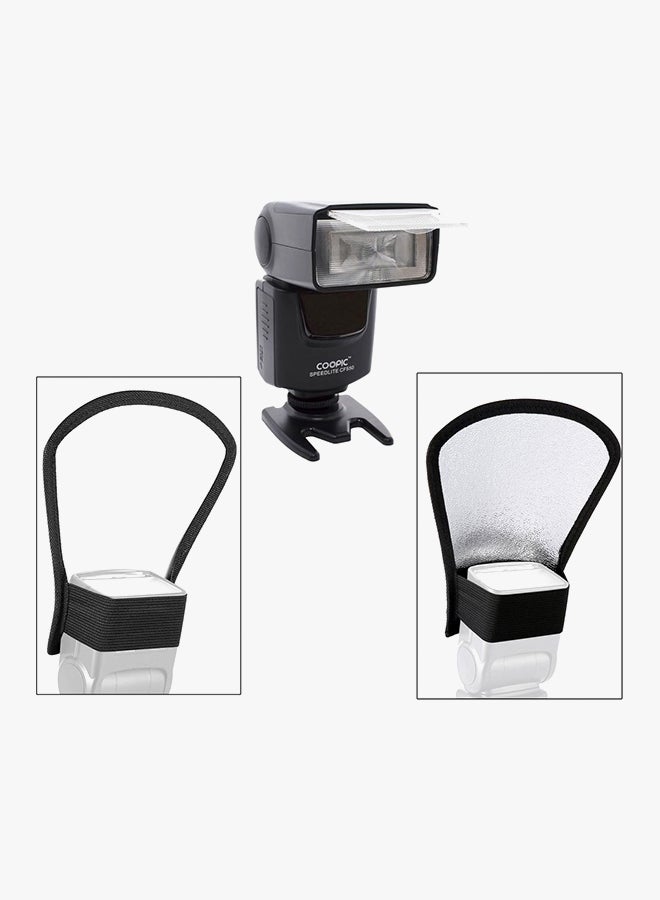 Cf550 Flash With Silver/White Diffuser Softbox Reflector For All Nikon And Canon DSLR Cameras Black