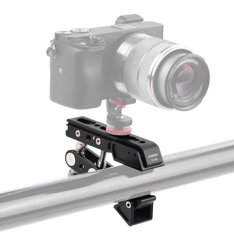 Andoer TC-90 Heavy Duty Clamp Mount Photography Camera Bracket Black