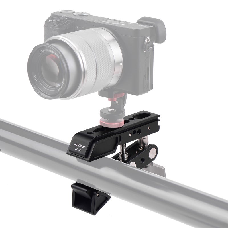 Andoer TC-90 Heavy Duty Clamp Mount Photography Camera Bracket Black