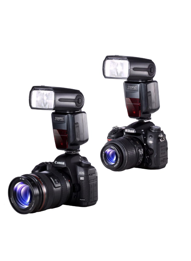 COOPIC CF600EX LCD Display Flash wireless 1/8000S HSS GN58 5500K Master TTL Flash Speedlite Compatible with all CANON NIKON Cameras