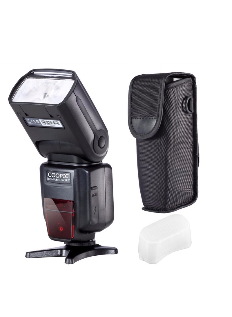 COOPIC CF600EX LCD Display Flash wireless 1/8000S HSS GN58 5500K Master TTL Flash Speedlite Compatible with all CANON NIKON Cameras