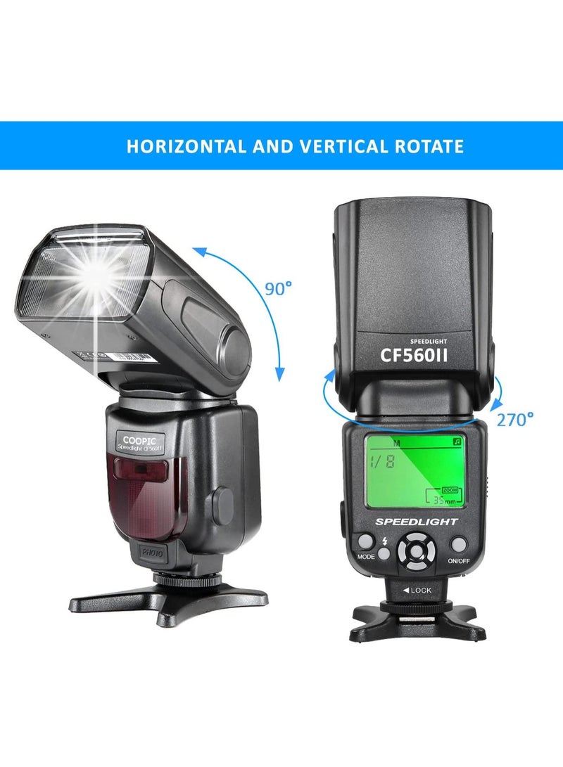 COOPIC CF580EX N LCD Display Speedlite Flash Wireless GN56 5500K TTL Flash Compatible with all NIKON Cameras
