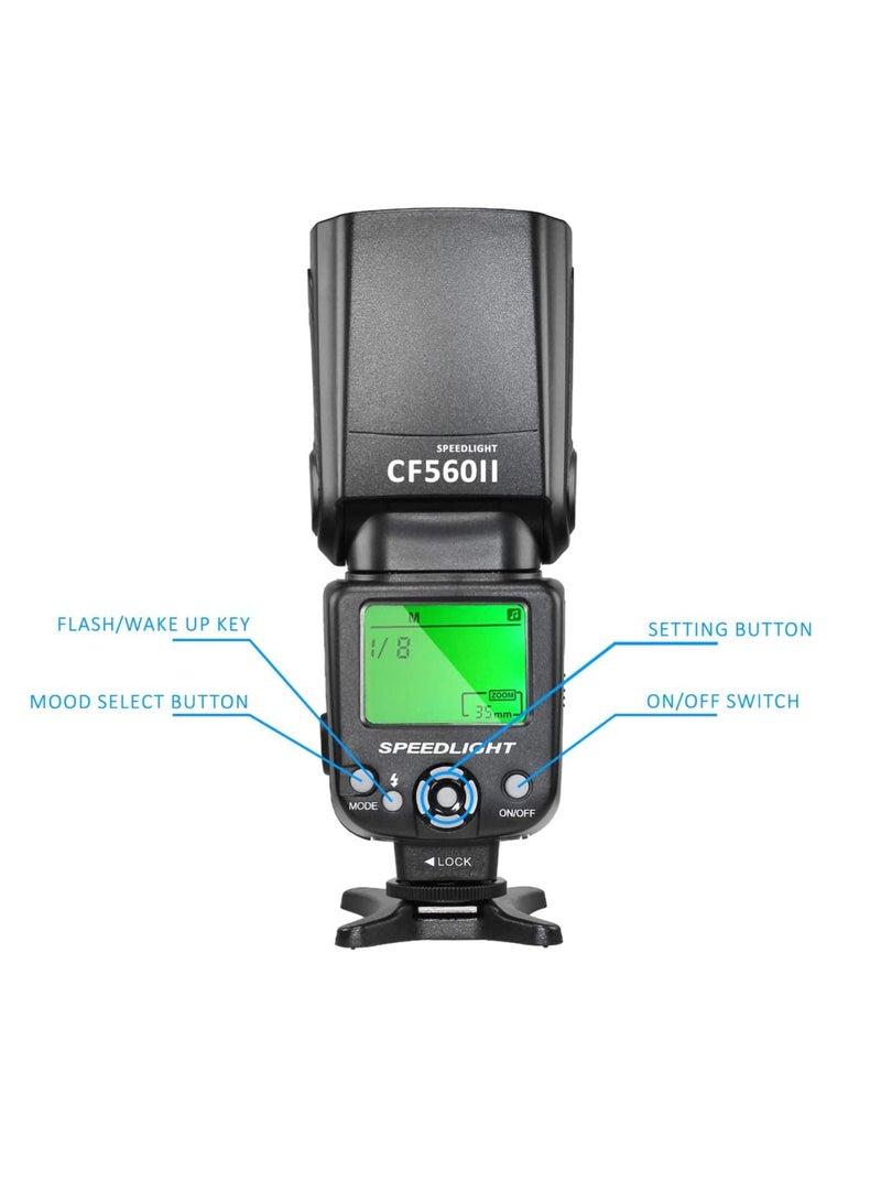 COOPIC CF580EX N LCD Display Speedlite Flash Wireless GN56 5500K TTL Flash Compatible with all NIKON Cameras