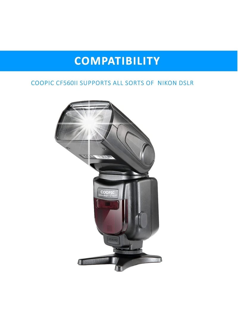 COOPIC CF580EX N LCD Display Speedlite Flash Wireless GN56 5500K TTL Flash Compatible with all NIKON Cameras