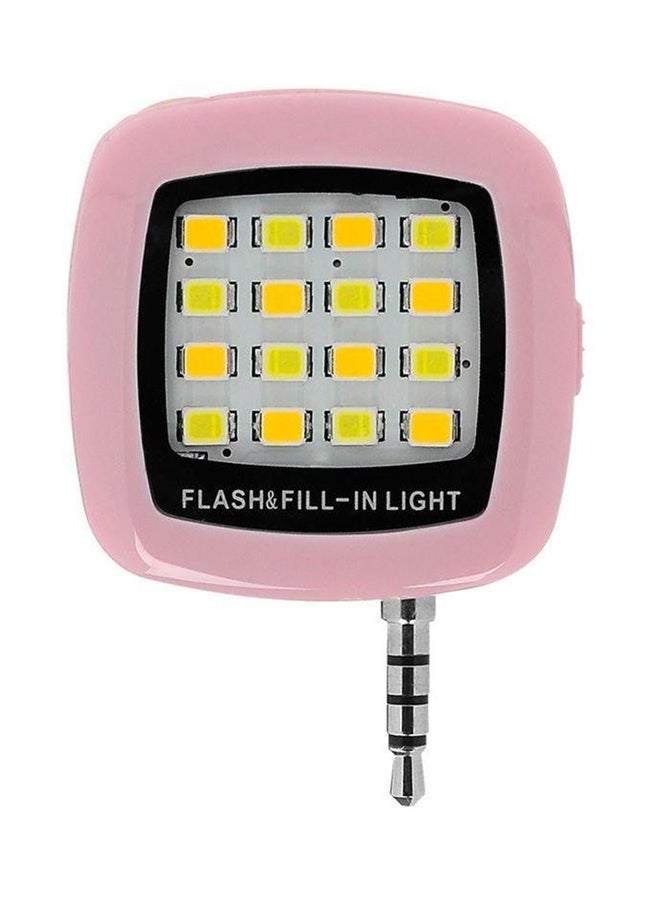 16-LED Portable Smartphone Selfie Flash Light Pink/Yellow