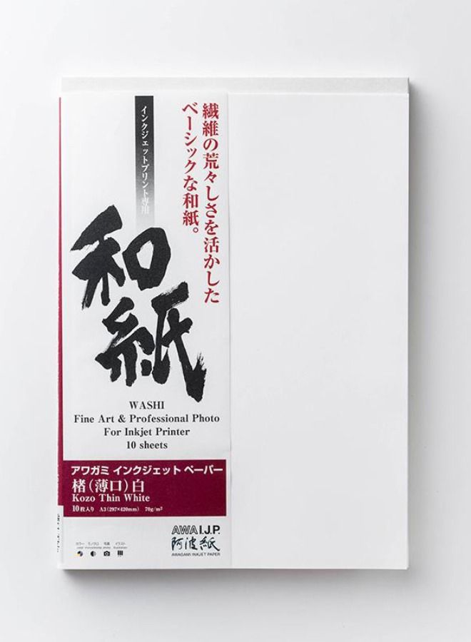 Awagami FineArt Kozo Thin White - A3+