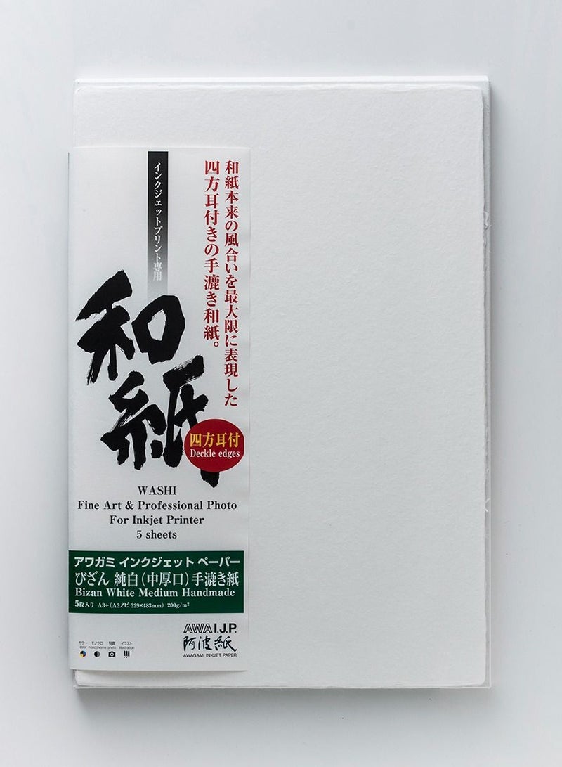 Awagami Factory Bizan Handmade White Medium 200gsm Paper - A3+