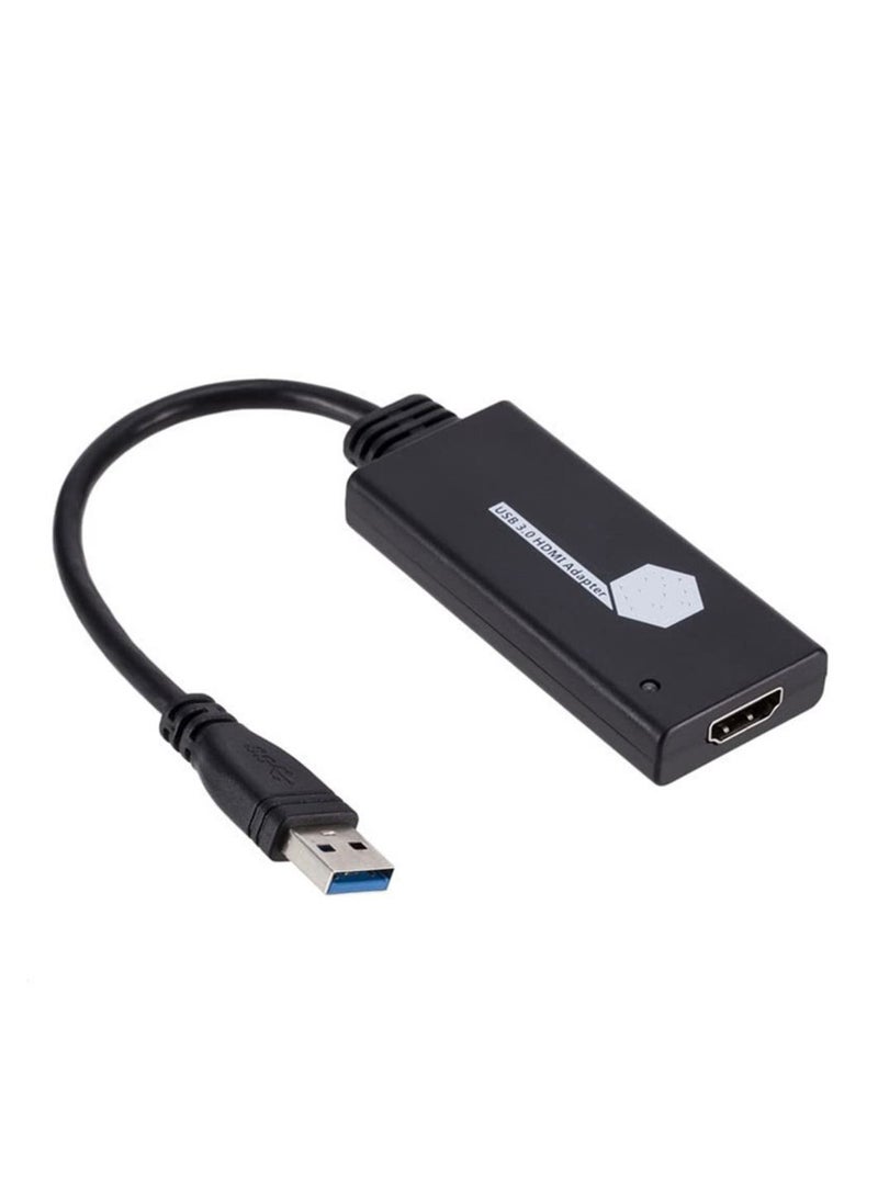USB 3.0 Male to HDMI Female Adapter Mini HD 1080P Video Cable Adapter Converter for PC Laptop