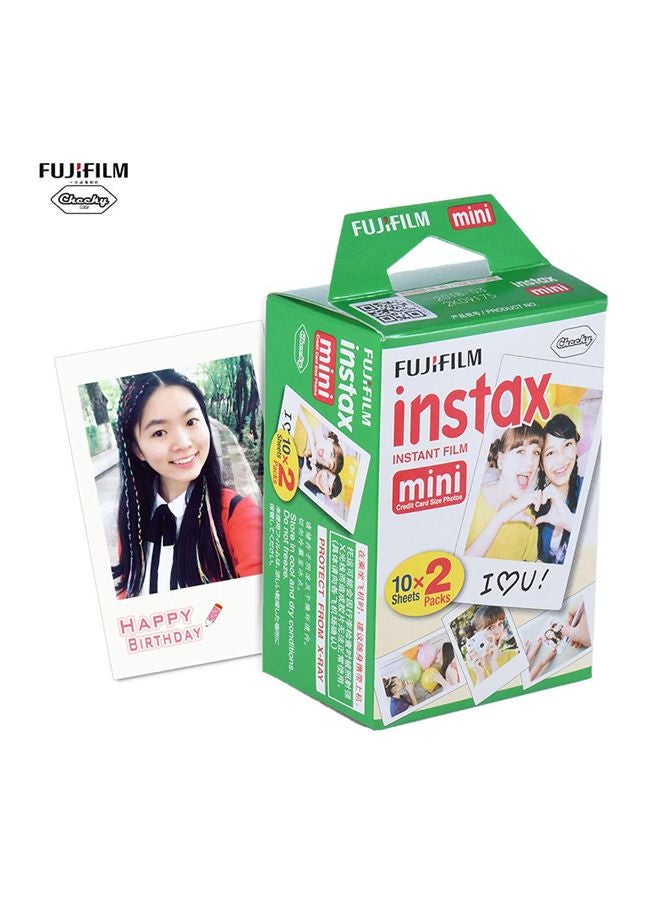 20-Piece Instax Mini Photo Paper White