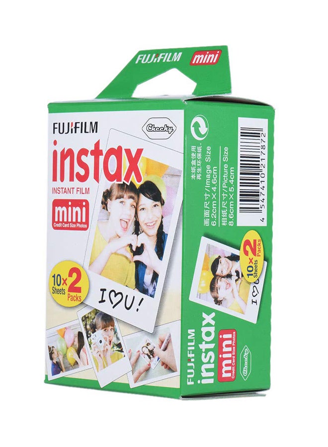 20-Piece Instax Mini Photo Paper White