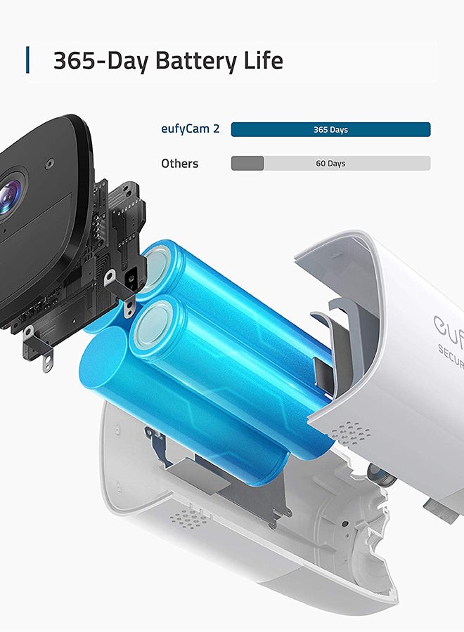 Security, eufyCam 2 Pro Wireless Home Security Camera System, 365-Day Battery Life, HomeKit Compatibility, 2K Resolution, IP67 Weatherproof, Night Vision, 2-Cam Kit, No Monthly Fee