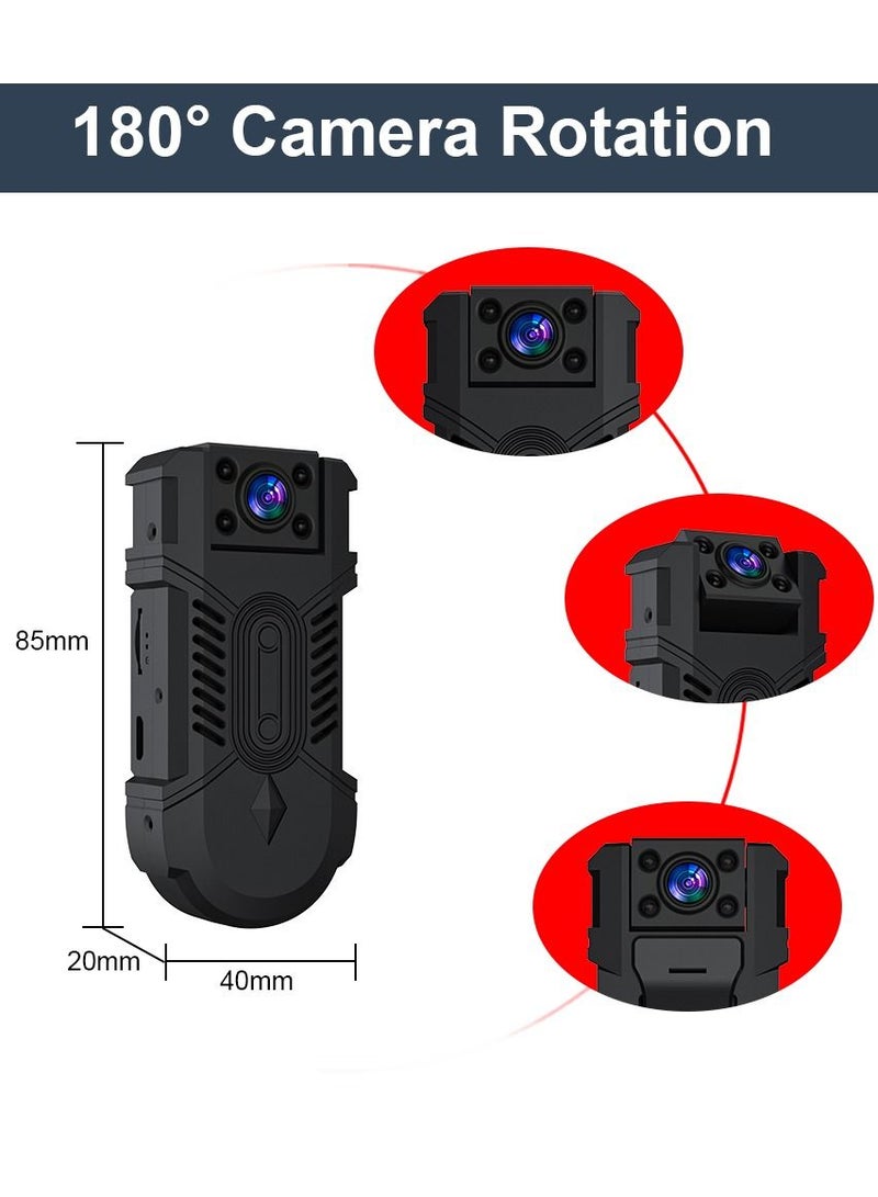 GULFLINK 1080P Wifi 180 Degree Rotatable Lens Shirt Clipper Mini Video Recorder Nanny Small Security Camera