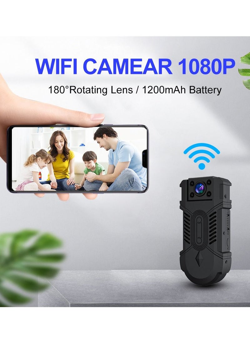 GULFLINK 1080P Wifi 180 Degree Rotatable Lens Shirt Clipper Mini Video Recorder Nanny Small Security Camera