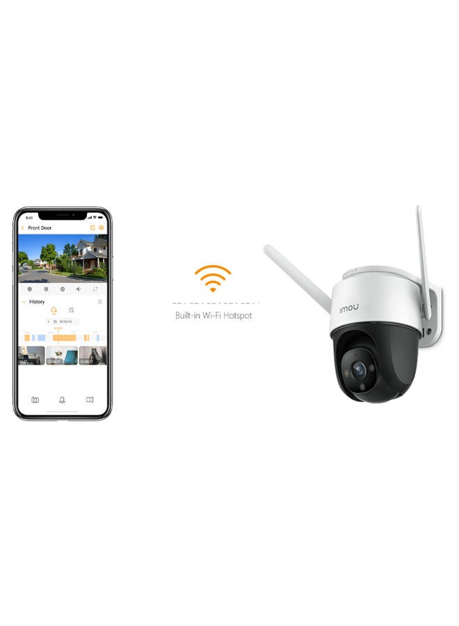 Cruiser 4MP 1440P Wifi Smart Home Outdoor Security Camera Color Night Vision 360 Degree IP66 Dust And Water Protection Built-in Spotlight And Siren Two-way Talk AI  Cloud/SD Card Storage