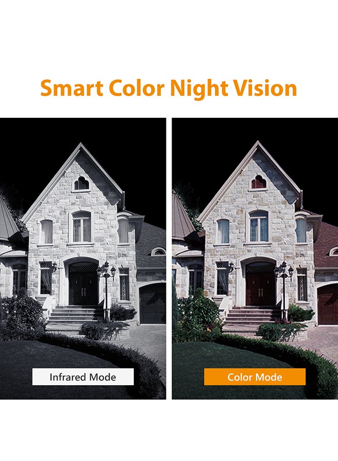 4MP IP 67 Outdoor Security Camera/ Color Night Vision/Up to 256GB SD Card/ WiFi & Ethernet Connection/ Human Detection/ Spotlight/ Audio Recording/ Alexa Google Assistant/ Bullet 2E 4MP