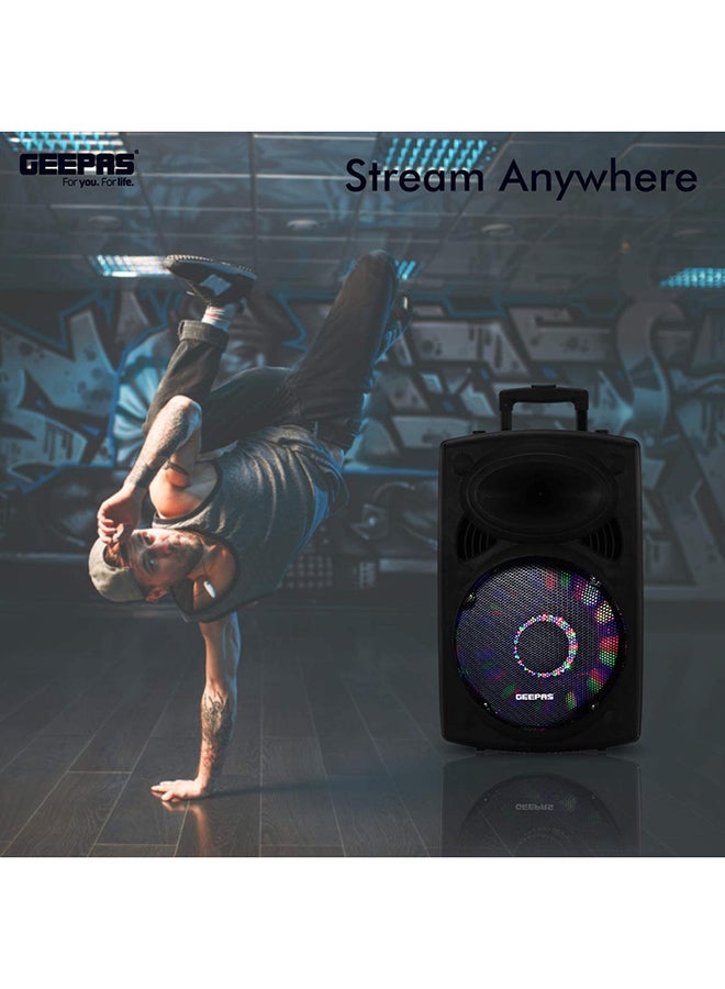 Rechargeable Portable Trolley Speaker System With USB/Bluetooth/SD Card Slots/FM Radio GMS8519 Black