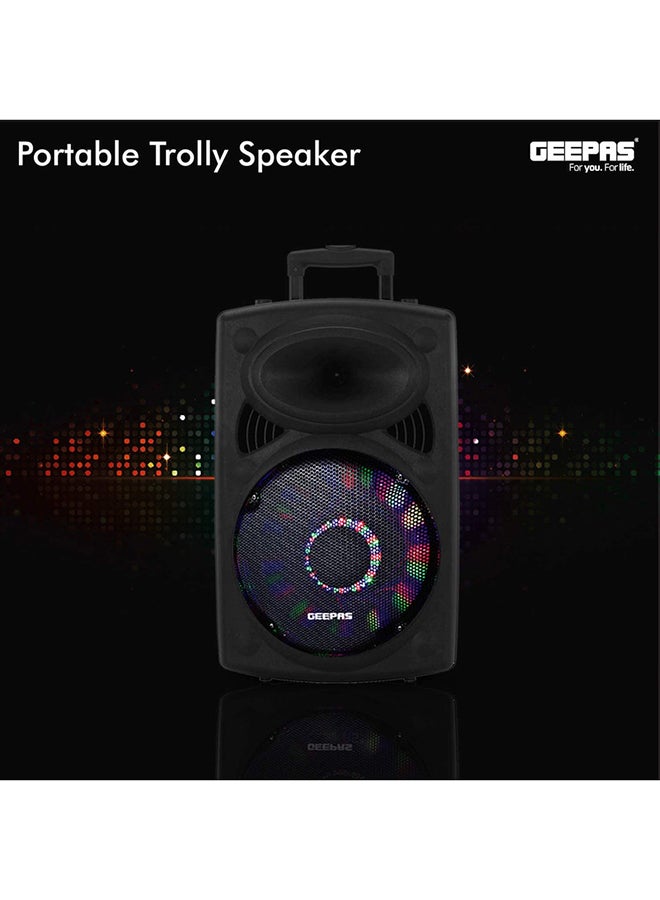 Rechargeable Portable Trolley Speaker System With USB/Bluetooth/SD Card Slots/FM Radio GMS8519 Black