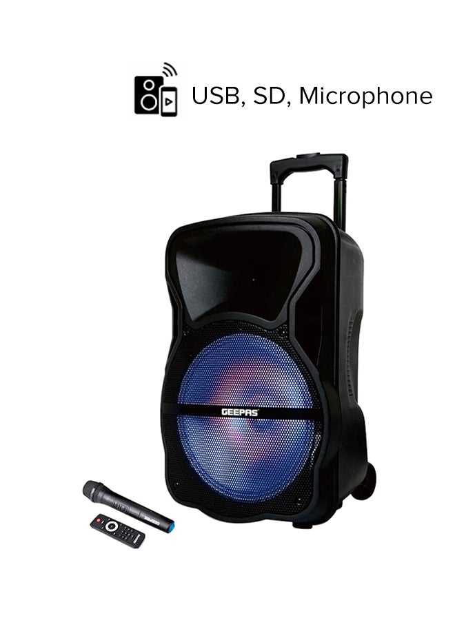 Portable & Rechargeable Professional Speaker With Blue tooth & TWS Function, Remote Control,, USB/Bluetooth/SD Card Slots/FM Radio, 35000W PMPO, GMS8568, Black GMS8568 Black