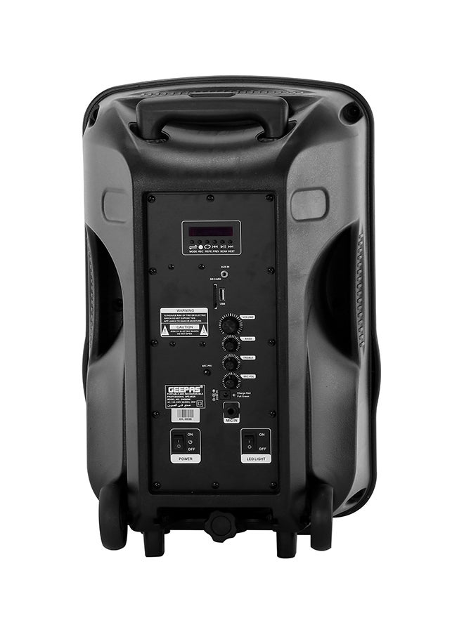 Portable & Rechargeable Professional Speaker With Blue tooth & TWS Function, Remote Control,, USB/Bluetooth/SD Card Slots/FM Radio, 35000W PMPO, GMS8568, Black GMS8568 Black