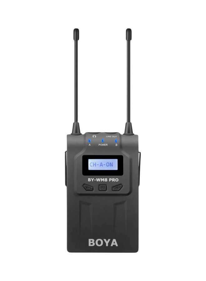 Dual Channel Wireless Bodypack Receiver RX8 Pro Black/Silver