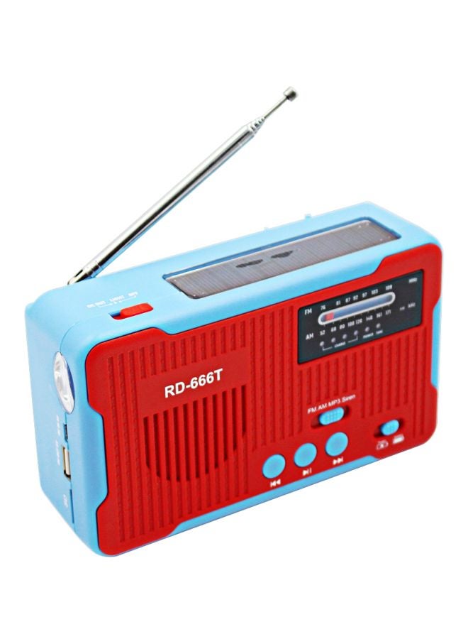 Solar Powered FM Radio RD666T Blue/Red