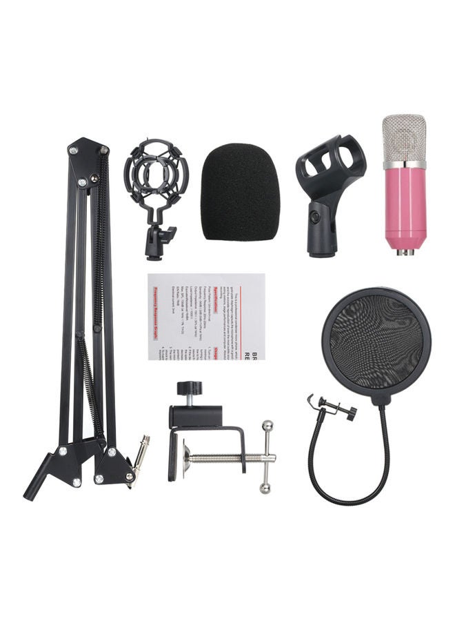 Condenser Microphone Singing Studio Recording Kit LU-VH50-53 Pink/Black
